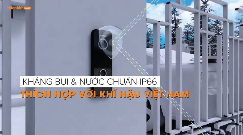 Kháng bụi và nước chuẩn IP66 Chuông cửa có camera Hafele SLEEK 959.23.085